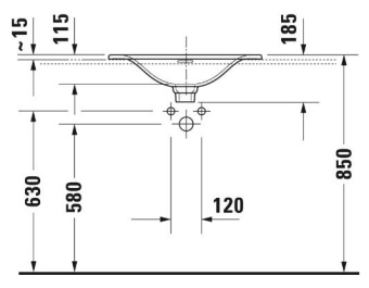 РАКОВИНА 60Х45 СМ DURAVIT VIU, БЕЛЫЙ (0385600000)