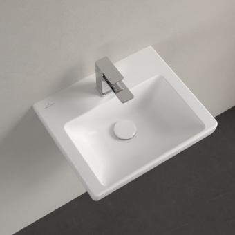 РАКОВИНА 45Х37 VILLEROY&BOCH SUBWAY 3.0, STONE WHITE (437046RW)