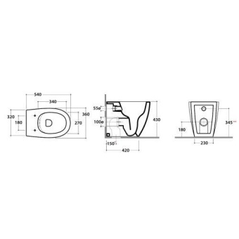 НАПОЛЬНЫЙ БЕЗОБОДКОВЫЙ УНИТАЗ GLOBO 4ALL, БЕЛЫЙ (MD004BI)
