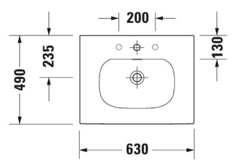 РАКОВИНА 63Х49 СМ DURAVIT VIU, БЕЛЫЙ (2344630000)