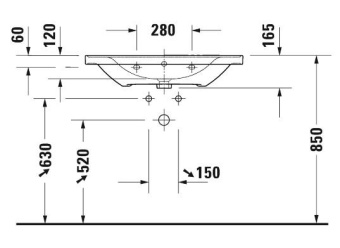 РАКОВИНА 80Х48СМ DURAVIT D-NEO, БЕЛЫЙ (2367800000)