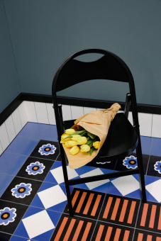 MUTINA MATTONELLE MARGHERITA FLOWER BLACK 20,5X20,5