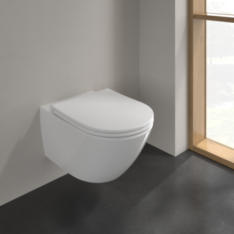 ПОДВЕСНОЙ БЕЗОБОДКОВЫЙ УНИТАЗ VILLEROY&BOCH UNIVERSO TWISTFLUSH, WHITE ALPIN (4670T901)