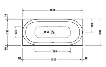 ВАННА АКРИЛОВАЯ DURAVIT SOLEIL BY STARCK 180Х80 СМ, БЕЛАЯ (700503000000000)