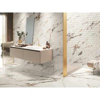 PORCELANITE DOS FIRENZE 1219 CALACATTA GOLD RELIEVE GEO 40X120