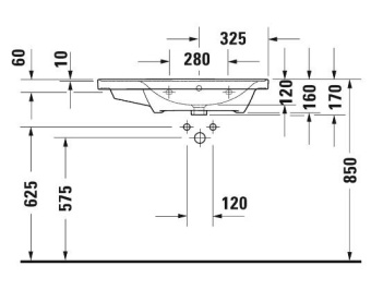 РАКОВИНА 80Х48СМ АСИММЕТРИЧНАЯ DURAVIT D-NEO, БЕЛЫЙ (2370800000)