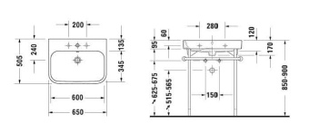 КЕРАМИЧЕСКАЯ РАКОВИНА 65 СМ DURAVIT HAPPY D.2 (2318650000)