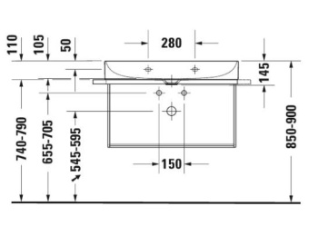 РАКОВИНА 80Х47 СМ DURAVIT DURASQUARE, БЕЛЫЙ (2353800071)