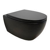 ПОДВЕСНОЙ БЕЗОБОДКОВЫЙ УНИТАЗ GLOBO 4ALL, ЧЕРНЫЙ (MDS03AR)