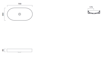 КЕРАМИЧЕСКАЯ РАКОВИНА 70 СМ CATALANO HORIZON, BIANCO SATINATO (170AHZBM)