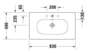 РАКОВИНА 83Х49 СМ DURAVIT VIU, БЕЛЫЙ (2344830000)