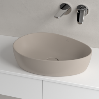 РАКОВИНА НАКЛАДНАЯ АССИМЕТРИЧНАЯ 51Х40 СМ VILLEROY&BOCH ANTAO, ALMOND (4A7351AM)