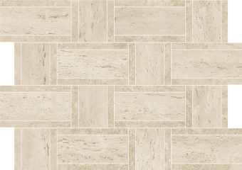 ATLAS CONCORDE MARVEL TRAVERTINE PEARL MOSAICO BASKETWEAVE 350X470