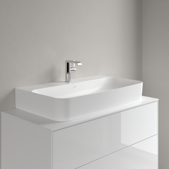 РАКОВИНА НАКЛАДНАЯ 80Х47 VILLEROY&BOCH FINION, STONE WHITE (41688CRW)