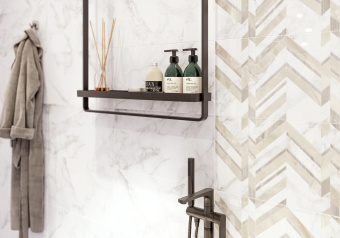 GOLDEN TILE MARMO BIANCO ШЕВРОН 30X60X0,9