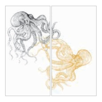 FIANDRE DESIGN YOUR SLABS OCTOPUS GOLD COMPOSIZIONE VISIONS 2 ШТ LUC Y4UY00D330006 150X300X0,6