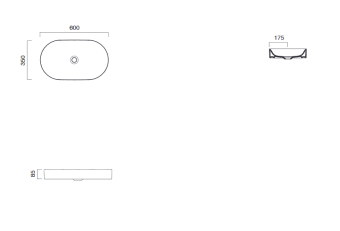 КЕРАМИЧЕСКАЯ РАКОВИНА 60 СМ CATALANO HORIZON, CEMENTO SATINATO (160AHZCS)