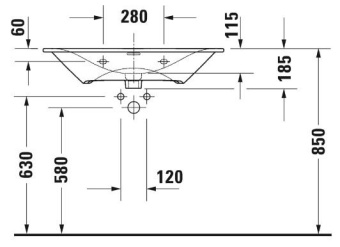 РАКОВИНА 83Х49 СМ DURAVIT VIU, БЕЛЫЙ (2344830000)