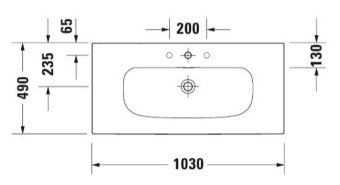 РАКОВИНА 103Х49 СМ DURAVIT VIU, БЕЛЫЙ (2344100000)