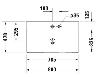 РАКОВИНА 80Х47 СМ DURAVIT DURASQUARE, БЕЛЫЙ (2353800071)