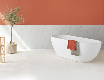 ВАННА ИЗ ЛИТИЕВОГО МРАМОРА SANYCCES RONDO 150Х75 СМ, БЕЛАЯ МАТОВЫЙ (BN312150075WM)