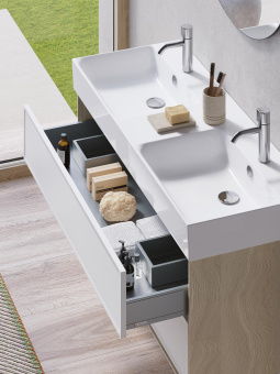 КЕРАМИЧЕСКАЯ ДВОЙНАЯ РАКОВИНА 120Х47 СМ CATALANO PREMIUM, BIANCO LUCIDO (112VPUPD00)