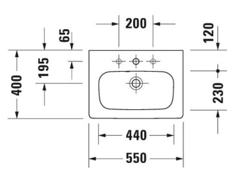 РАКОВИНА 55Х40 СМ DURAVIT DURASTYLE, БЕЛЫЙ (2337550000)