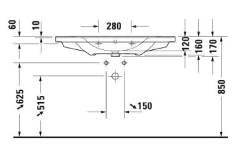 РАКОВИНА 100,5Х48 СМ DURAVIT D-NEO, БЕЛЫЙ (2367100060)