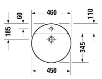 РАКОВИНА 46 СМ DURAVIT VITRIUM, БЕЛЫЙ МАТОВЫЙ (2662463271)