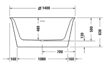 ВАННА АКРИЛОВАЯ DURAVIT WHITE TULIP 140Х140 СМ, БЕЛАЯ (700470000000000)