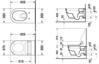ПОДВЕСНОЙ УНИТАЗ DURAVIT DARLING NEW (2544090000)