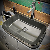 РАКОВИНА НАКЛАДНАЯ QTAP SCORPIO, ЧЕРНЫЙ (Q37740)