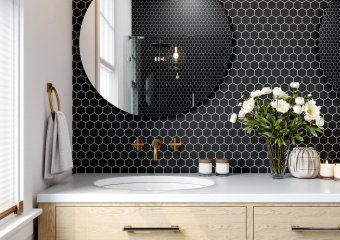 KOTTO HEXAGON H 6021 BLACK MATT 29,5X29,5X0,9