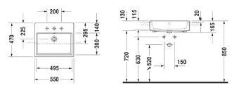 КЕРАМИЧЕСКАЯ РАКОВИНА 55 СМ DURAVIT VERO AIR (0382550000)