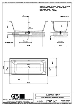 ВАННА КАМЕННАЯ GESSI ELEGANZA 180 СМ (46717)