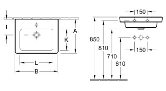 РАКОВИНА 45Х37 VILLEROY&BOCH SUBWAY 2.0, WHITE ALPIN (7315F501)