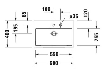 РАКОВИНА 60Х40 СМ DURAVIT VERO AIR, БЕЛЫЙ (2368600000)