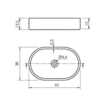 РАКОВИНА НАКЛАДНАЯ 38Х60 CM SANYCCES TRAPANI, ЧЕРНЫЙ МАТОВЫЙ (LV5210613913BM)