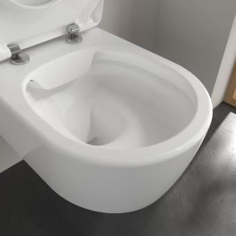 ПОДВЕСНОЙ БЕЗОБОДКОВЫЙ УНИТАЗ VILLEROY&BOCH AVENTO, WHITE ALPIN CERAMICPLUS (5656RSR1)