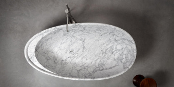 ВАННА ОТДЕЛЬНОСТОЯЩАЯ ANTONIO LUPI ECLIPSE 185X95,5 СМ (ECLIPSE MARMO CARRARA)