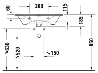 РАКОВИНА 73Х49 СМ DURAVIT VIU, БЕЛЫЙ (2344730000)