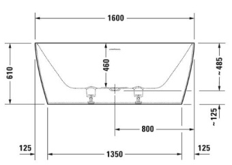 ВАННА КАМЕННАЯ DURAVIT DURASQUARE 160Х75 СМ, БЕЛАЯ (700460000000000)