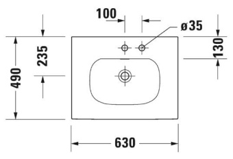 РАКОВИНА 63Х49 СМ DURAVIT VIU, БЕЛЫЙ (2344630000)