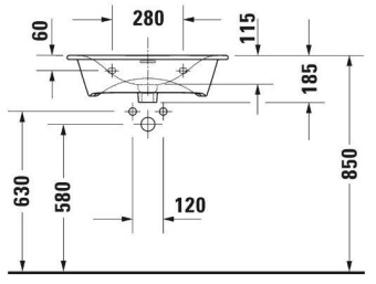 РАКОВИНА 63Х49 СМ DURAVIT VIU, БЕЛЫЙ (2344630000)