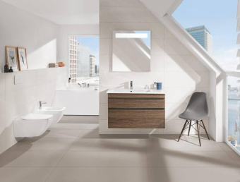 ПОДВЕСНОЙ БЕЗОБОДКОВЫЙ УНИТАЗ VILLEROY&BOCH VENTICELLO, WHITE ALPIN CERAMICPLUS (4611RLR1)