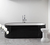 ВАННА ИЗ ИСКУССТВЕННОГО КАМНЯ ОТДЕЛЬНОСТОЯЩАЯ FLAMINIA OVAL BICOLOR 170Х70 СМ, WHITE-BLACK (OV170)