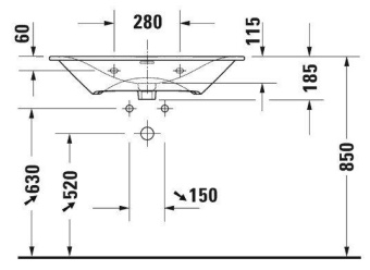 РАКОВИНА 83Х49 СМ DURAVIT VIU, БЕЛЫЙ (2344830000)