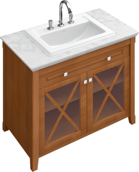 РАКОВИНА ВСТРАИВАЕМАЯ 63Х52,5 VILLEROY&BOCH HOMMAGE, PURE BLACK (7102A1R7)