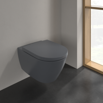ПОДВЕСНОЙ БЕЗОБОДКОВЫЙ УНИТАЗ VILLEROY&BOCH SUBWAY 2.0, GRAPHITE (5614R0I4)