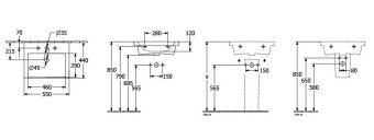 РАКОВИНА 55Х44 VILLEROY&BOCH SUBWAY 3.0, WHITE ALPIN (4A705501)